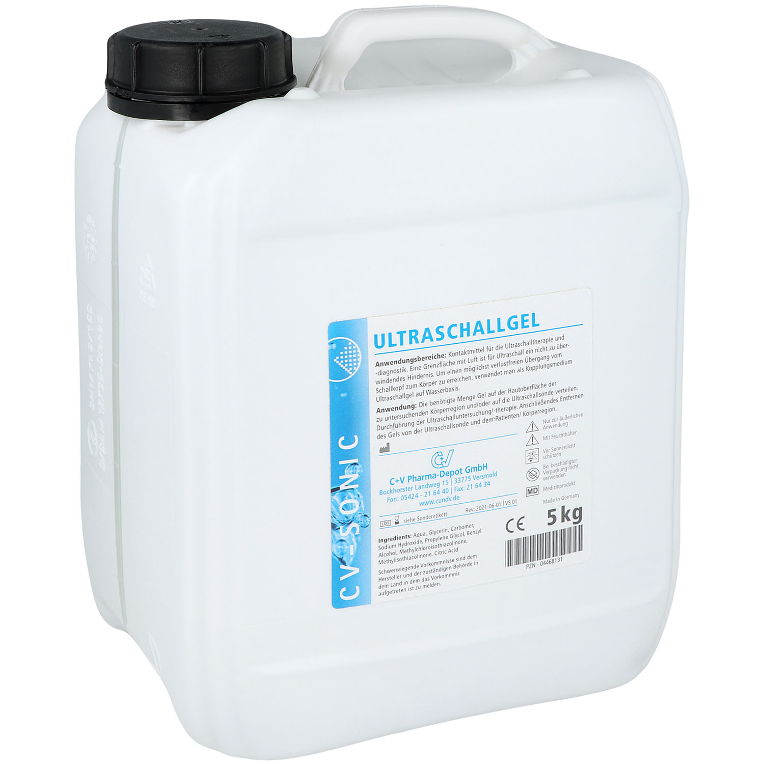Ultraschallgel Kanister farblos, farbloses Ultraschallgel für Geräteanwendungen