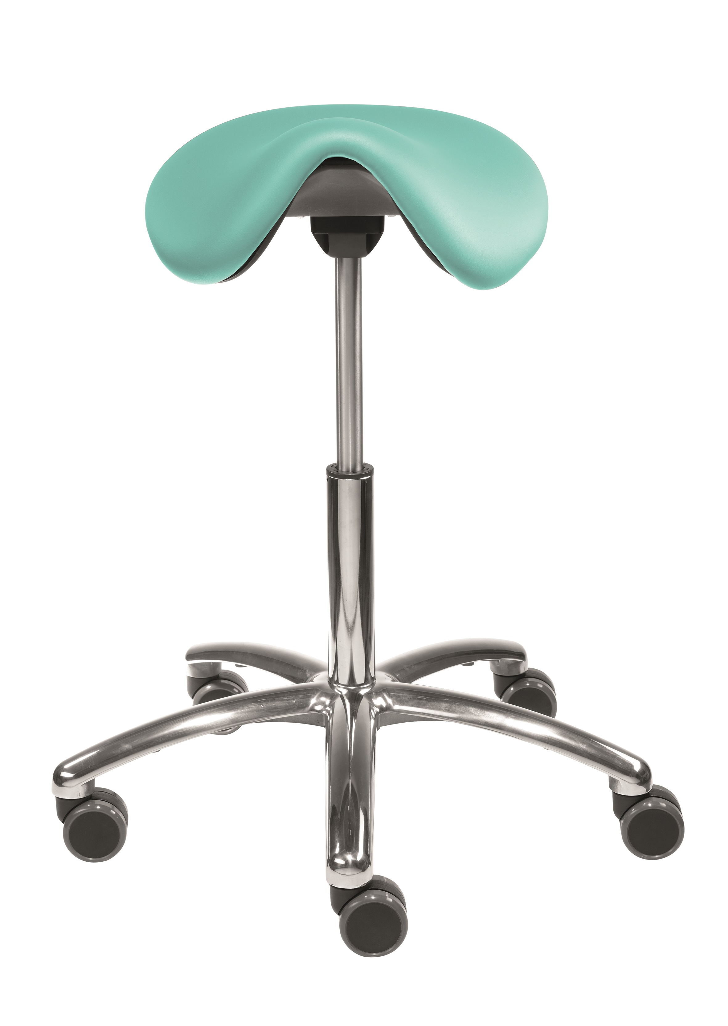 Drehrollhocker - Sattelsitz mit Hebelauslösung