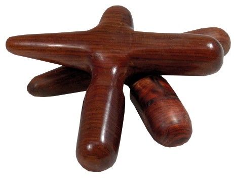Massagekreuz - aus poliertem Hartholz