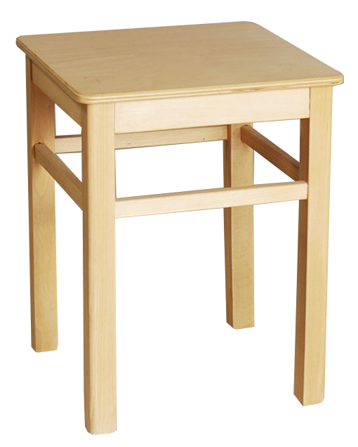 Massivholzhocker - eckig