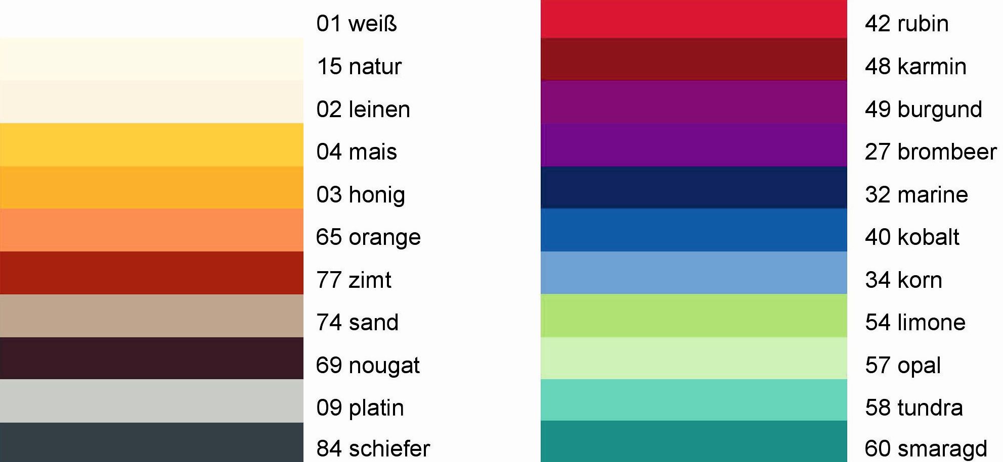 Farbkarte-kneer-2017xM98k2y7OIIZ8 Vollrollenbezug 50 x 15 cm - mit Kordel und Quaste