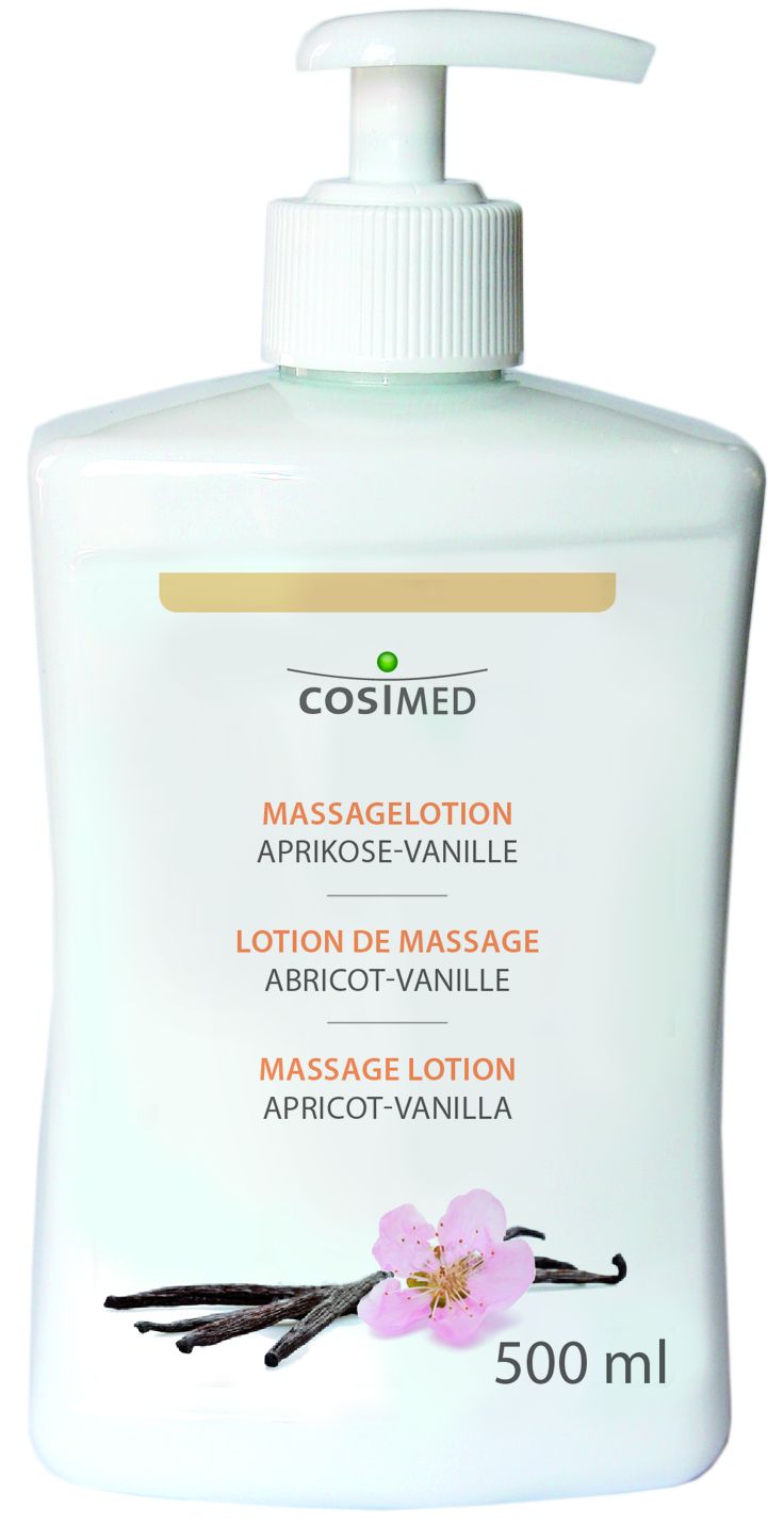 Cosimed Massagelotion Aprikose-Vanille 500 ml Flasche mit Spender