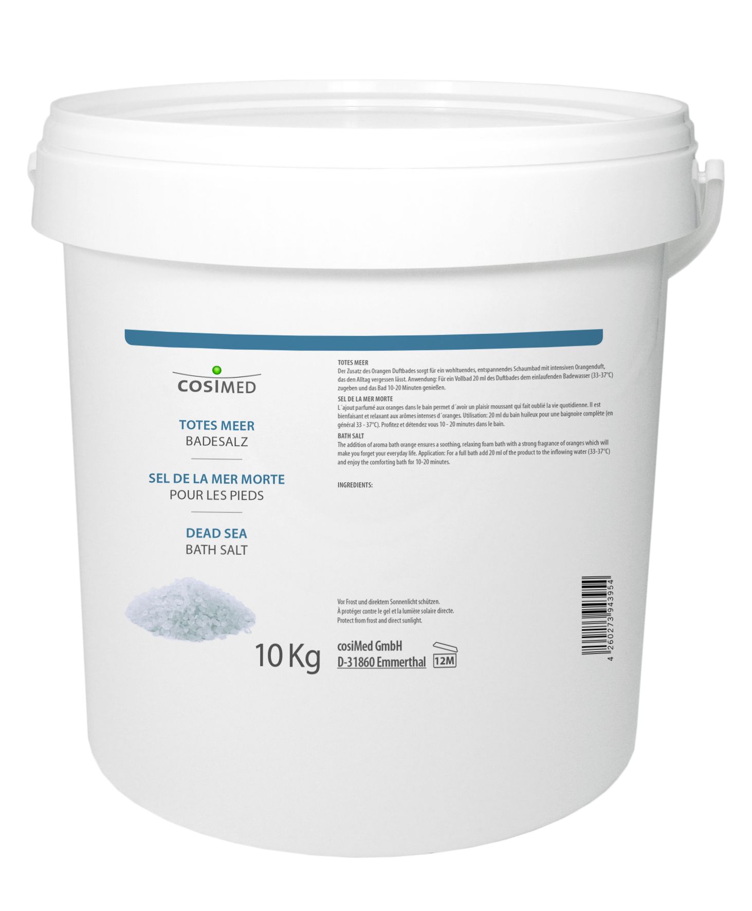 Totes Meer Badesalz - 10 kg Eimer, wohltuender Badezusatz für Hautpflege und Entspannung